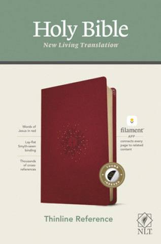 NLT Thinline Reference Bible, Filament Enabled Edition (Red Letter, Leatherlike, Berry, Indexed)
