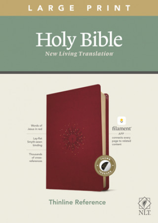 NLT Large Print Thinline Reference Bible, Filament Enabled Edition (Red Letter, Leatherlike, Berry, Indexed)