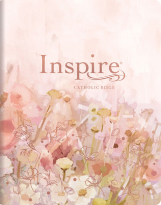 Inspire Catholic Bible NLT Large Print (Leatherlike, Pink Fields with Rose Gold): The Bible for Coloring & Creative Journaling