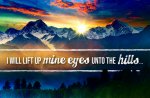 Postcard - I Will Life Mine Eyes