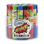 Spa; Frenaclick It Erasers - Tub of 24 -: Clickit - Comic Attack Erasers (Tub of 24)