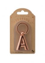 Rose Gold Metal Letter Keyrings-Letter a