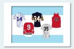 Chicago Jerseys Matted Print, 11 X 14