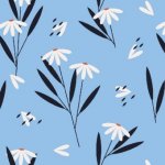 Bamboo Napkin - Daisy Flowers Blue