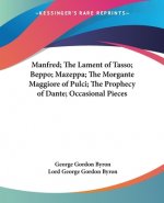 Manfred; The Lament of Tasso; Beppo; Mazeppa; The Morgante Maggiore of Pulci; The Prophecy of Dante; Occasional Pieces