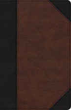 CSB Large Print Personal Size Reference Bible, Black/Brown Leathertouch