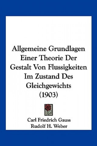 Allgemeine Grundlagen Einer Theorie Der Gestalt Von Flussigkeiten Im Zustand Des Gleichgewichts (1903)