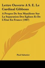 Lettre Ouverte A S. E. Le Cardinal Gibbons: A Propos de Son Manifeste Sur La Separation Des Eglises Et de L'Etat En France (1907)