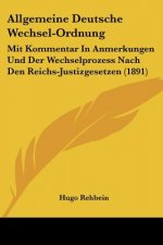 Allgemeine Deutsche Wechsel-Ordnung: Mit Kommentar In Anmerkungen Und Der Wechselprozess Nach Den Reichs-Justizgesetzen (1891)
