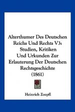 Alterthumer Des Deutschen Reichs Und Rechts V3: Studien, Kritiken Und Urkunden Zur Erlauterung Der Deutschen Rechtsgeschichte (1861)