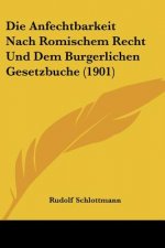 Die Anfechtbarkeit Nach Romischem Recht Und Dem Burgerlichen Gesetzbuche (1901)