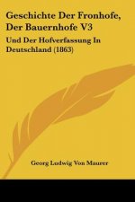 Geschichte Der Fronhofe, Der Bauernhofe V3: Und Der Hofverfassung In Deutschland (1863)