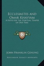Ecclesiastes and Omar Khayyam: A Note for the Spiritual Temper of Our Time