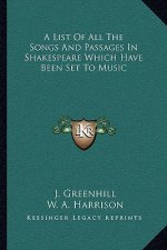 A List of All the Songs and Passages in Shakespeare Which Have Been Set to Music