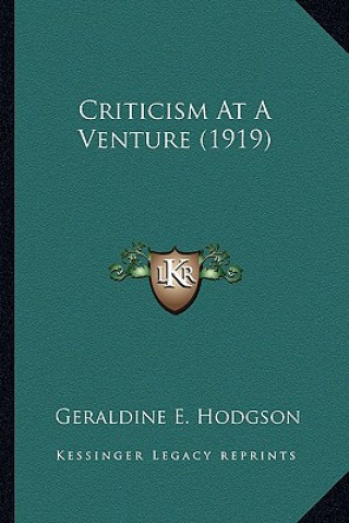 Criticism at a Venture (1919)