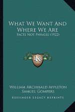 What We Want and Where We Are: Facts Not Phrases (1922)