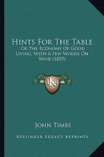 Hints for the Table: Or the Economy of Good Living, with a Few Words on Wine (1859)
