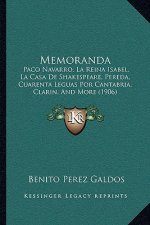 Memoranda: Paco Navarro, La Reina Isabel, La Casa de Shakespeare, Pereda, Cuarenta Leguas Por Cantabria, Clarin, and More (1906)