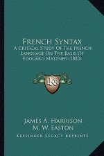 French Syntax: A Critical Study Of The French Language On The Basis Of Edouard Matzner (1883)