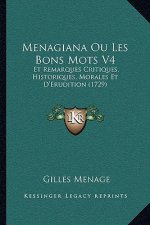 Menagiana Ou Les Bons Mots V4: Et Remarques Critiques, Historiques, Morales Et D'Erudition (1729)