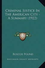 Criminal Justice In The American City - A Summary (1922)