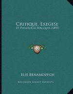Critique, Exegese: Et Philologie Bibliques (1897)
