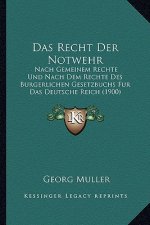 Das Recht Der Notwehr: Nach Gemeinem Rechte Und Nach Dem Rechte Des Burgerlichen Gesetzbuchs Fur Das Deutsche Reich (1900)