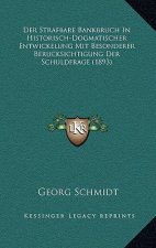 Der Strafbare Bankbruch In Historisch-Dogmatischer Entwickelung Mit Besonderer Berucksichtigung Der Schuldfrage (1893)