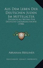 Aus Dem Leben Der Deutschen Juden Im Mittelalter: Zugleich Als Beitrag Fur Deutsche Culturgeschichte (1900)