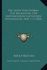 Die Lehre Vom Denken Zur Erganzung Der Naturwissenschaftlichen Psychologie, Part 1-3 (1903)