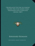 Grundlagen Fur Eine Allgemeine Theorie Der Functionen Einer Veranderlichen Complexen Grosse (1867)