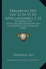 Erklarung Des Cap. 12 In VI De Appellationibus 2 15: Ein Beitrag Zur Entwickelungsgeschichte Des Canonischen Civilprocesses (1899)