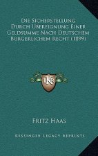 Die Sicherstellung Durch Ubereignung Einer Geldsumme Nach Deutschem Burgerlichem Recht (1899)