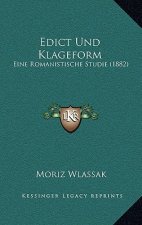 Edict Und Klageform: Eine Romanistische Studie (1882)