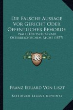 Die Falsche Aussage Vor Gericht Oder Offentlicher Behorde: Nach Deutschen Und Osterreichischem Recht (1877)