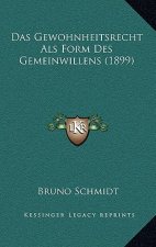 Das Gewohnheitsrecht Als Form Des Gemeinwillens (1899)