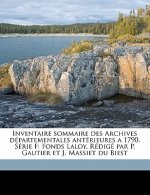 Inventaire Sommaire Des Archives Départementales Antérieures a 1790. Série F: Fonds Laloy. Rédigé Par P. Gautier Et J. Massiet Du Biest