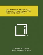 Information Annex II to Budget Estimates for the Financial Year 1956