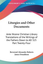 Liturgies and Other Documents: Ante Nicene Christian Library Translations of the Writings of the Fathers Down to AD 325 Part Twenty-Four