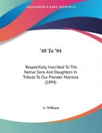 '49 To '94: Respectfully Inscribed To The Native Sons And Daughters In Tribute To Our Pioneer Matrona (1894)