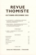 Revue Thomiste - 4/2003