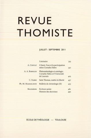 Revue Thomiste - 3/2011