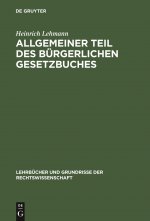 Allgemeiner Teil Des Burgerlichen Gesetzbuches