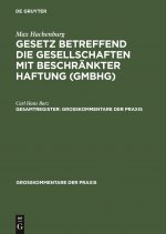 Max Hachenburg: Gesetz Betreffend Die Gesellschaften Mit Beschrankter Haftung (Gmbhg). Gesamtregister