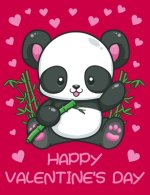 Happy Valentines Day: Kids Valentine Day Gift Perfect For Friends Or A Class Gift Exchange. Cure Panda Bear & Hearts Red Cover.