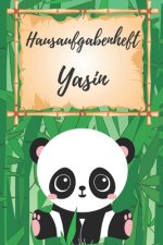 Hausaufgabenheft Yasin: personalisiertes Panda Hausaufgabenheft / Schülerplaner für 1 Schuljahr mit Wochenübersicht / mit 2x Stundenplan / DIN