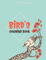 Cherry Blossom Birds Coloring Book: Sakura and Cherry blossom Birds Coloring Book For Valentines Gift
