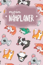 Nähplaner: für deine neuen Nähprojekte zum Ausfüllen mit Maßtabellen + Projektseiten - Motiv: Rosa Tierwelt