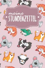 Stundenzettel: Wöchentlich Stundenzettel zum Ausfüllen für 2 Jahre - Motiv: Rosa Tierwelt