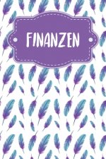 Finanzen: Haushaltsbuch zum Ausfüllen mit praktischer monatlicher Bilanz - Motiv: Federn
